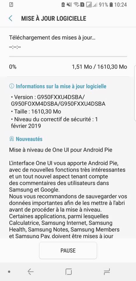 android pie galaxy s8