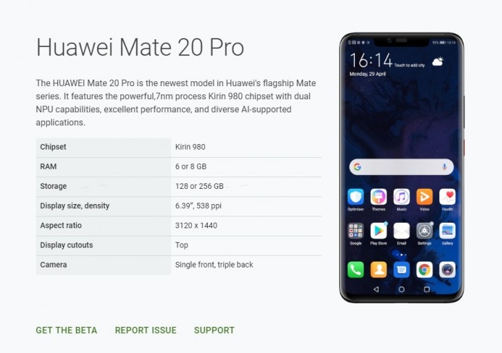 huawei mate 20 pro android q